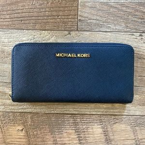 Michael Kors Navy Blue Long Wallet